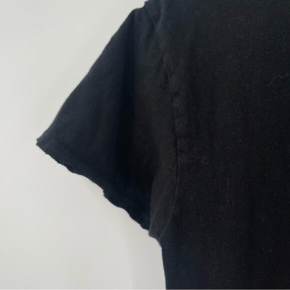 WILDFOX Small Dress Maxi Black Embroidered Logo High Side Slits Cotton Long - Picture 6 of 16